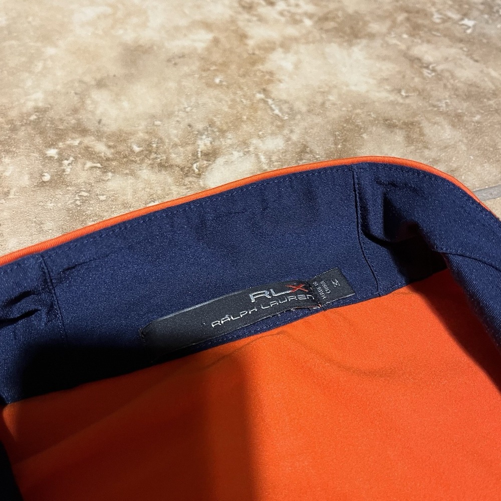 RLX Ralph Lauren Quarter Zip Pullover Mens Medium Orange  Long Sleeve Golf - Picture 5 of 9